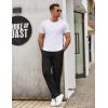 imageCOOFANDY Mens Casual Cotton Pants Elastic Waist Drawstring Linen Beach Summer Pants Lightweight Yoga TrousersBlack