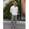 imageCOOFANDY Mens Casual Cotton Pants Elastic Waist Drawstring Linen Beach Summer Pants Lightweight Yoga TrousersDark Grey