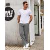 imageCOOFANDY Mens Casual Cotton Pants Elastic Waist Drawstring Linen Beach Summer Pants Lightweight Yoga TrousersDark Grey