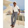 imageCOOFANDY Mens Casual Cotton Pants Elastic Waist Drawstring Linen Beach Summer Pants Lightweight Yoga TrousersDark Grey