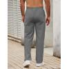 imageCOOFANDY Mens Casual Cotton Pants Elastic Waist Drawstring Linen Beach Summer Pants Lightweight Yoga TrousersDark Grey