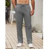 imageCOOFANDY Mens Casual Cotton Pants Elastic Waist Drawstring Linen Beach Summer Pants Lightweight Yoga TrousersDark Grey