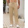 imageCOOFANDY Mens Casual Cotton Pants Elastic Waist Drawstring Linen Beach Summer Pants Lightweight Yoga TrousersKhaki