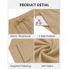 imageCOOFANDY Mens Casual Cotton Pants Elastic Waist Drawstring Linen Beach Summer Pants Lightweight Yoga TrousersKhaki