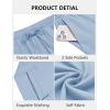 imageCOOFANDY Mens Casual Cotton Pants Elastic Waist Drawstring Linen Beach Summer Pants Lightweight Yoga TrousersLight Blue
