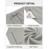 imageCOOFANDY Mens Casual Cotton Pants Elastic Waist Drawstring Linen Beach Summer Pants Lightweight Yoga TrousersLight Grey