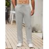 imageCOOFANDY Mens Casual Cotton Pants Elastic Waist Drawstring Linen Beach Summer Pants Lightweight Yoga TrousersLight Grey