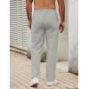 imageCOOFANDY Mens Casual Cotton Pants Elastic Waist Drawstring Linen Beach Summer Pants Lightweight Yoga TrousersLight Grey
