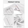 imageCOOFANDY Mens Casual Cotton Pants Elastic Waist Drawstring Linen Beach Summer Pants Lightweight Yoga TrousersWhite