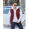 imageCOOFANDY Mens Casual Outerwear Vests Padded Sleeveless Jacket Winter Outdoor Warm with PocketsDark Red