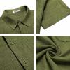 imageCOOFANDY Mens Casual Short Sleeve Button Down Shirts Summer Vacation Shirt Lightweight Textured ShirtsArmy Green