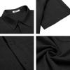 imageCOOFANDY Mens Casual Short Sleeve Button Down Shirts Summer Vacation Shirt Lightweight Textured ShirtsBlack