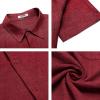 imageCOOFANDY Mens Casual Short Sleeve Button Down Shirts Summer Vacation Shirt Lightweight Textured ShirtsDark Red