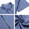 imageCOOFANDY Mens Casual Short Sleeve Button Down Shirts Summer Vacation Shirt Lightweight Textured ShirtsDenim Blue