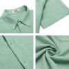 imageCOOFANDY Mens Casual Short Sleeve Button Down Shirts Summer Vacation Shirt Lightweight Textured ShirtsMint Green