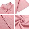 imageCOOFANDY Mens Casual Short Sleeve Button Down Shirts Summer Vacation Shirt Lightweight Textured ShirtsPink