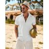 imageCOOFANDY Mens Casual Short Sleeve Button Down Shirts Summer Vacation Shirt Lightweight Textured ShirtsWhite