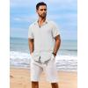 imageCOOFANDY Mens Casual Short Sleeve Button Down Shirts Summer Vacation Shirt Lightweight Textured ShirtsWhite