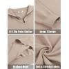 imageCOOFANDY Mens Quarter Zip Pullover Quilted Pullover Casual Knit Long Sleeve Mock Neck Sweater PoloApricot