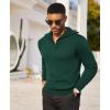 imageCOOFANDY Mens Quarter Zip Pullover Quilted Pullover Casual Knit Long Sleeve Mock Neck Sweater PoloDark Green
