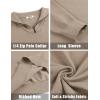 imageCOOFANDY Mens Quarter Zip Pullover Quilted Pullover Casual Knit Long Sleeve Mock Neck Sweater PoloKhaki