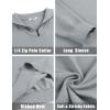 imageCOOFANDY Mens Quarter Zip Pullover Quilted Pullover Casual Knit Long Sleeve Mock Neck Sweater PoloLight Grey