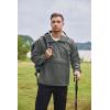 imageCOOFANDY Mens Rain Jacket Waterproof Lightweight Packable Raincoat Pullover Windbreaker With Hood For Hiking RunningDeep Gray