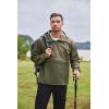 imageCOOFANDY Mens Rain Jacket Waterproof Lightweight Packable Raincoat Pullover Windbreaker With Hood For Hiking RunningDeep Green