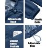 imageCOOFANDY Mens Rain Jacket Waterproof Lightweight Packable Raincoat Pullover Windbreaker With Hood For Hiking RunningNavy Blue