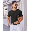 imageCOOFANDY Mens T Shirts Short Sleeve Knit Sweater Shirt Casual Crewneck Ribbed Pullover TeesBlack
