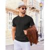 imageCOOFANDY Mens T Shirts Short Sleeve Knit Sweater Shirt Casual Crewneck Ribbed Pullover TeesBlack