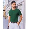 imageCOOFANDY Mens T Shirts Short Sleeve Knit Sweater Shirt Casual Crewneck Ribbed Pullover TeesDeep Green