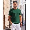 imageCOOFANDY Mens T Shirts Short Sleeve Knit Sweater Shirt Casual Crewneck Ribbed Pullover TeesDeep Green