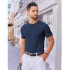 imageCOOFANDY Mens T Shirts Short Sleeve Knit Sweater Shirt Casual Crewneck Ribbed Pullover TeesNavy Blue