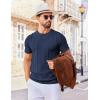 imageCOOFANDY Mens T Shirts Short Sleeve Knit Sweater Shirt Casual Crewneck Ribbed Pullover TeesNavy Blue