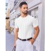imageCOOFANDY Mens T Shirts Short Sleeve Knit Sweater Shirt Casual Crewneck Ribbed Pullover TeesWhite