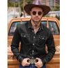 imageCOOFANDY Mens Western Cowboy Shirts Cotton Long Sleeve Shirts with Two Pockets EmbroideredAblack