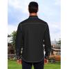 imageCOOFANDY Mens Western Cowboy Shirts Cotton Long Sleeve Shirts with Two Pockets EmbroideredAblack