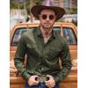 imageCOOFANDY Mens Western Cowboy Shirts Cotton Long Sleeve Shirts with Two Pockets EmbroideredArmy Green