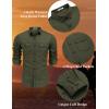 imageCOOFANDY Mens Western Cowboy Shirts Cotton Long Sleeve Shirts with Two Pockets EmbroideredArmy Green