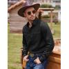 imageCOOFANDY Mens Western Cowboy Shirts Cotton Long Sleeve Shirts with Two Pockets EmbroideredBlack