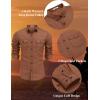 imageCOOFANDY Mens Western Cowboy Shirts Cotton Long Sleeve Shirts with Two Pockets EmbroideredLight Brown