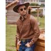 imageCOOFANDY Mens Western Cowboy Shirts Cotton Long Sleeve Shirts with Two Pockets EmbroideredLight Brown