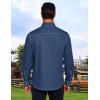 imageCOOFANDY Mens Western Cowboy Shirts Cotton Long Sleeve Shirts with Two Pockets EmbroideredNavy Blue