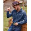 imageCOOFANDY Mens Western Cowboy Shirts Cotton Long Sleeve Shirts with Two Pockets EmbroideredNavy Blue