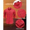 imageCOOFANDY Mens Western Cowboy Shirts Cotton Long Sleeve Shirts with Two Pockets EmbroideredRed