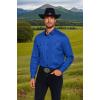 imageCOOFANDY Mens Western Cowboy Shirts Cotton Long Sleeve Shirts with Two Pockets EmbroideredRoyal Blue