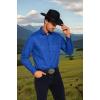 imageCOOFANDY Mens Western Cowboy Shirts Cotton Long Sleeve Shirts with Two Pockets EmbroideredRoyal Blue
