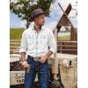 imageCOOFANDY Mens Western Cowboy Shirts Cotton Long Sleeve Shirts with Two Pockets EmbroideredWhite
