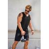 imageCOOFANDY Mens Workout Tank Top V Neck Gym Sleeveless Muscle T Shirts Textured Casual Tank Tops SummerBlackRed 2 Pcs